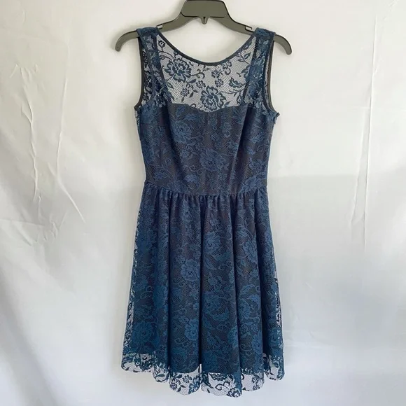 dark blue zara dress Everlane Scoop-Neck Midi Dress In Pointelle Knit In Deep Navy, Size XXS, Cotton